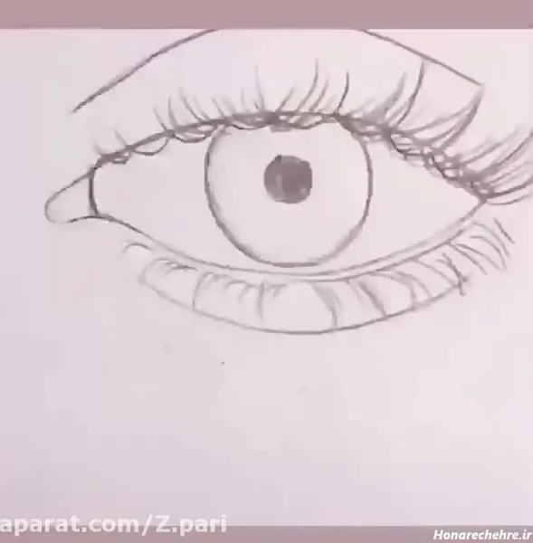 نقاشی چشم ساده با مداد