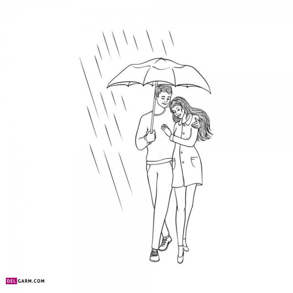  نقاشی عاشقانه دختر و پسر برای استوری