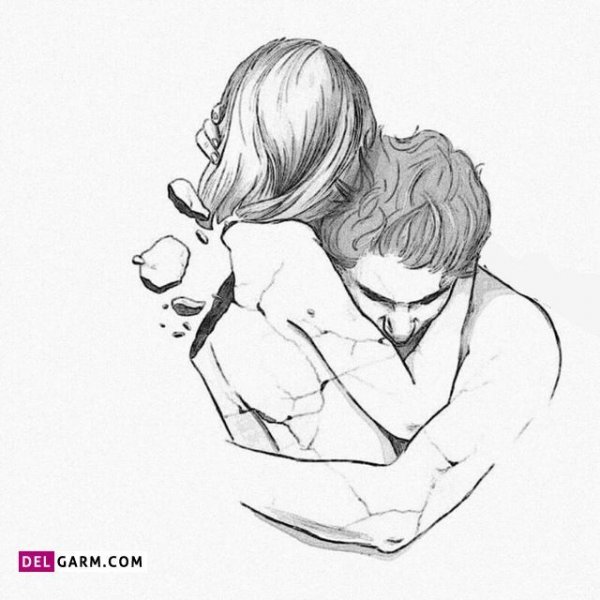  نقاشی عاشقانه دختر و پسر برای استوری