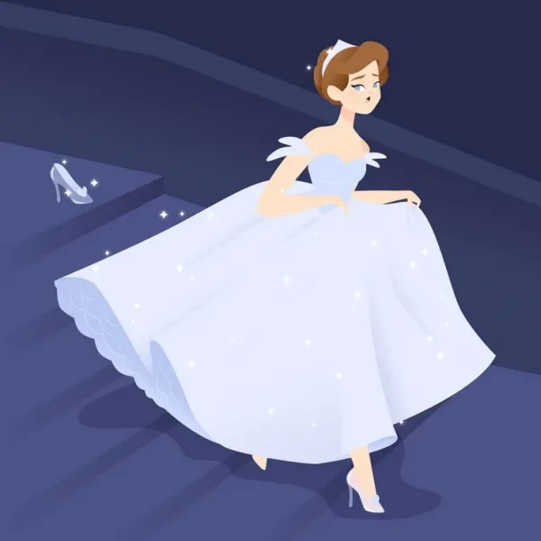 عکس نقاشی سیندرلا با رنگ
