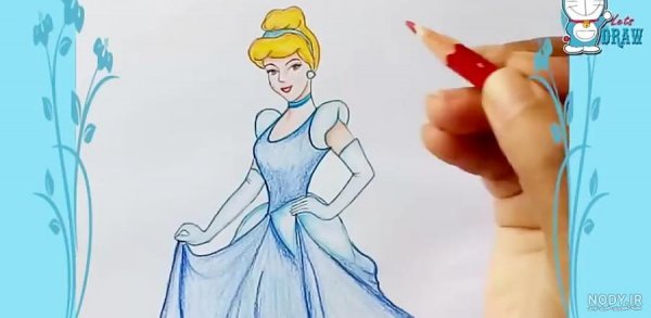  عکس نقاشی سیندرلا با رنگ