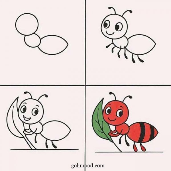  عکس مورچه نقاشی