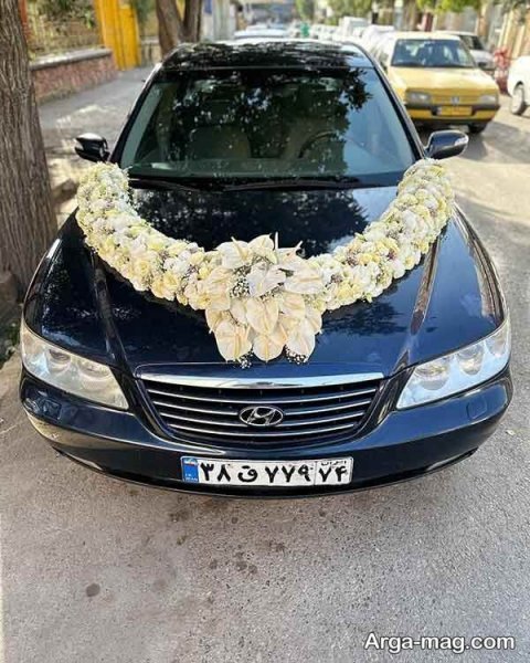  عکس گل ارایی ماشین عروس ساده و شیک