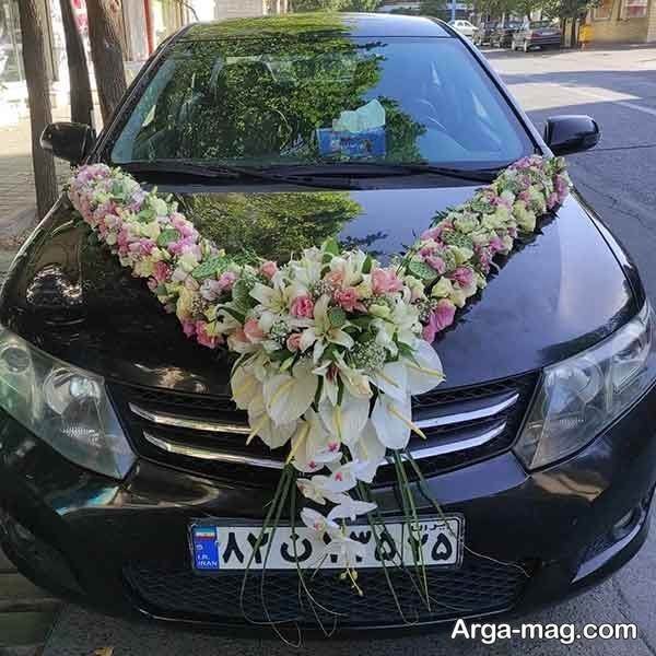  عکس گل ارایی ماشین عروس ساده و شیک
