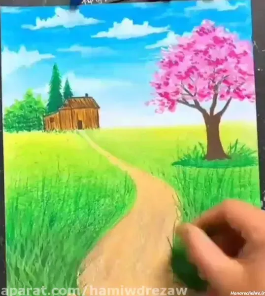  عکس نقاشی منظره آسان