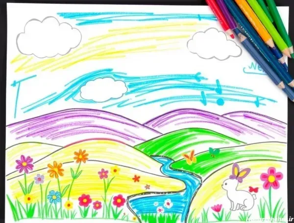  عکس نقاشی منظره آسان