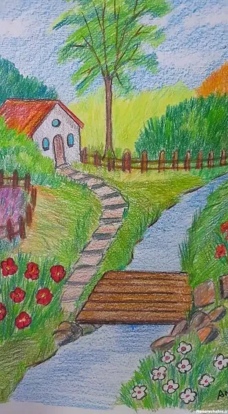  نقاشی طبیعت بهاری