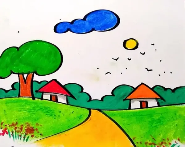  نقاشی طبیعت زیبا