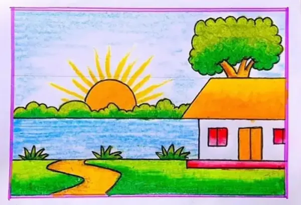  نقاشی طبیعت زیبا