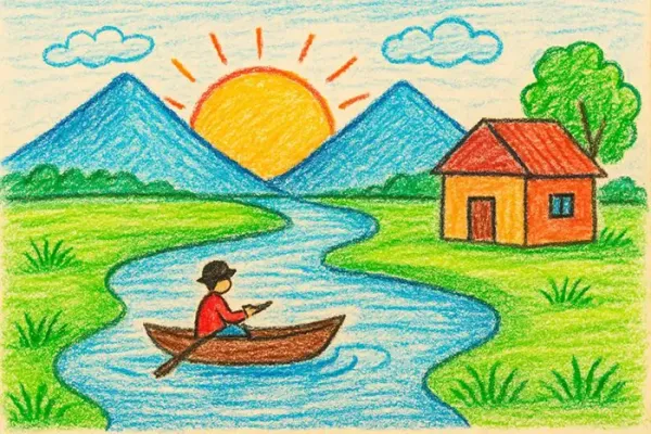  نقاشی طبیعت زیبا