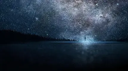 عکس آسمان شب با ستاره