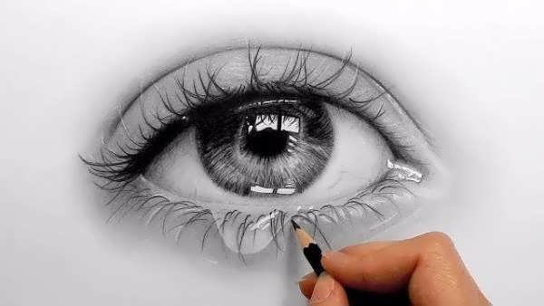  عکس نقاشی چشم اشکی دختر برای پروفایل