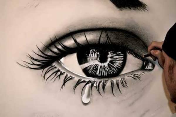  عکس نقاشی چشم اشکی دختر برای پروفایل