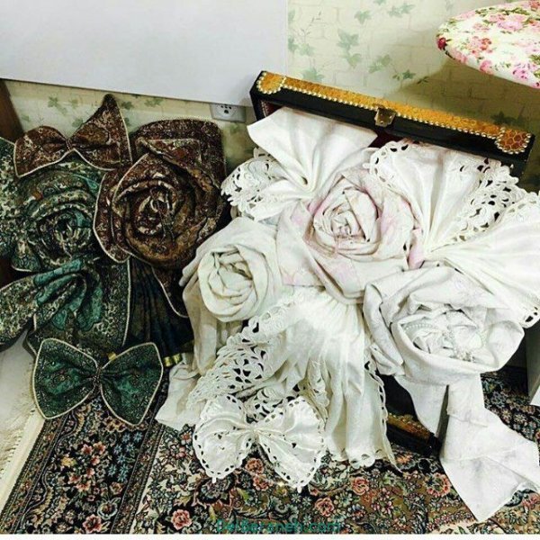  تزیین جهیزیه عروس با روبان
