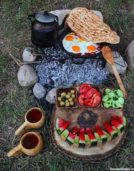  عکس صبحانه لاکچری در طبیعت