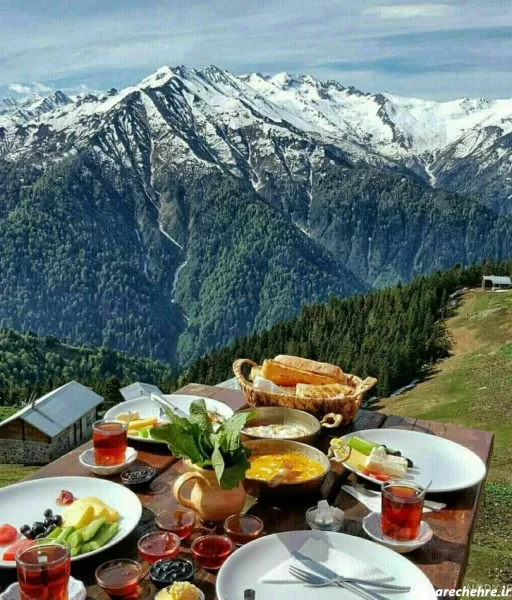  عکس صبحانه لاکچری در طبیعت