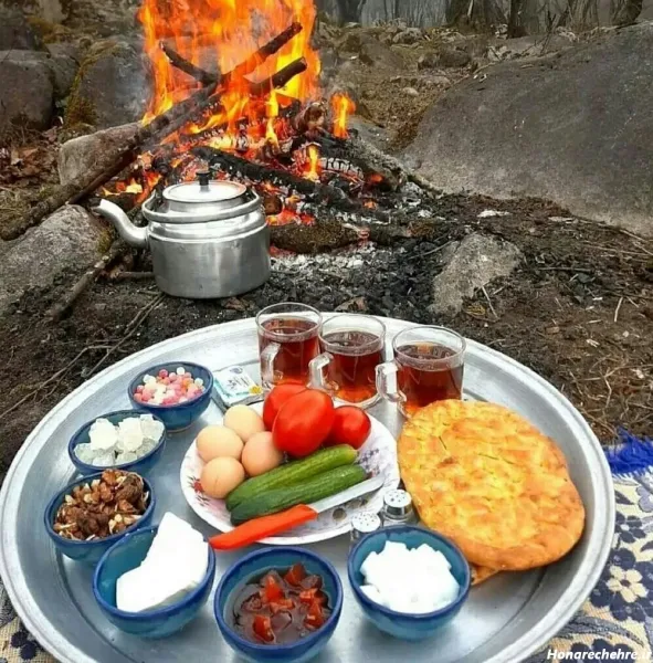  عکس صبحانه لاکچری در طبیعت