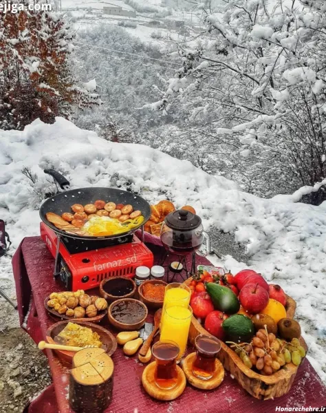  عکس صبحانه لاکچری در طبیعت