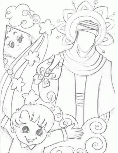 عکس نقاشی حضرت مهدی کودکانه