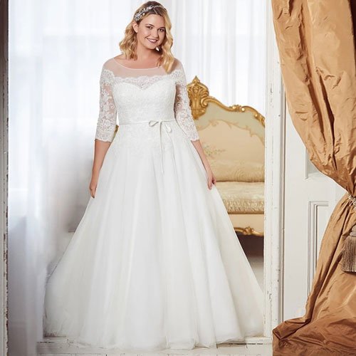  عکس لباس عروس برای افراد چاق شیک و لاکچری