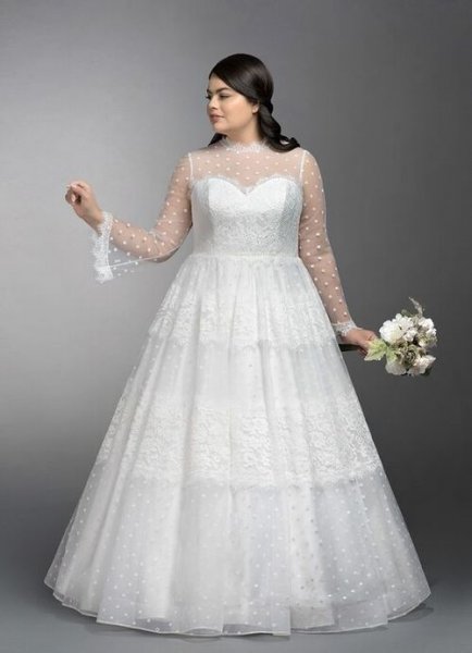  عکس لباس عروس برای افراد چاق شیک و لاکچری