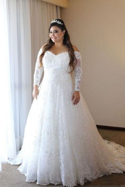  عکس لباس عروس برای افراد چاق شیک و لاکچری