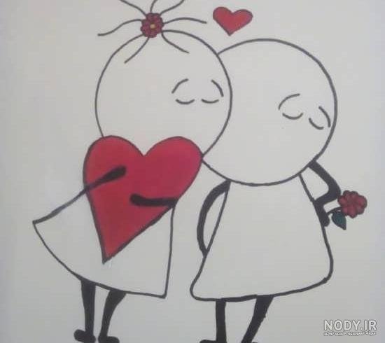 نقاشی عاشقانه دو نفره با مداد
