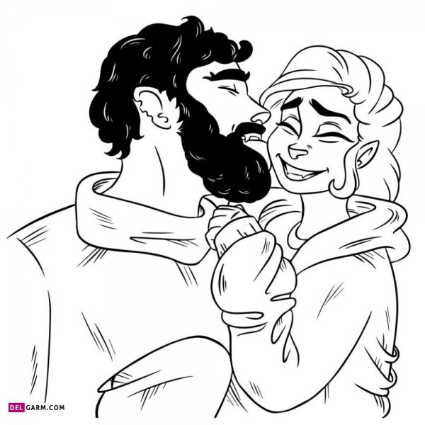 نقاشی عاشقانه دخترانه