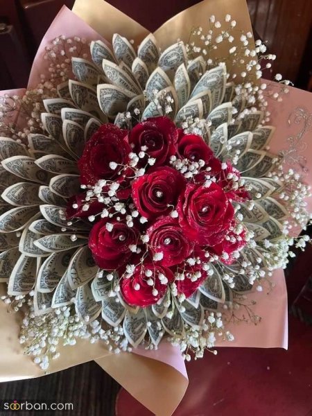  ایده عکس تزیین دسته گل با پول