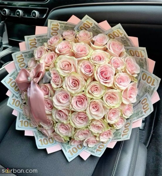  ایده عکس تزیین دسته گل با پول