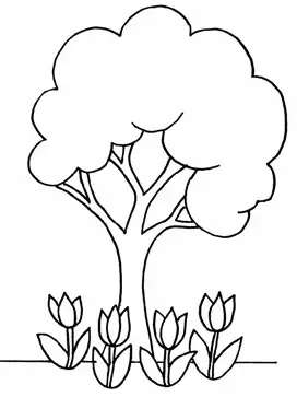  نقاشی درخت کودکانه ساده